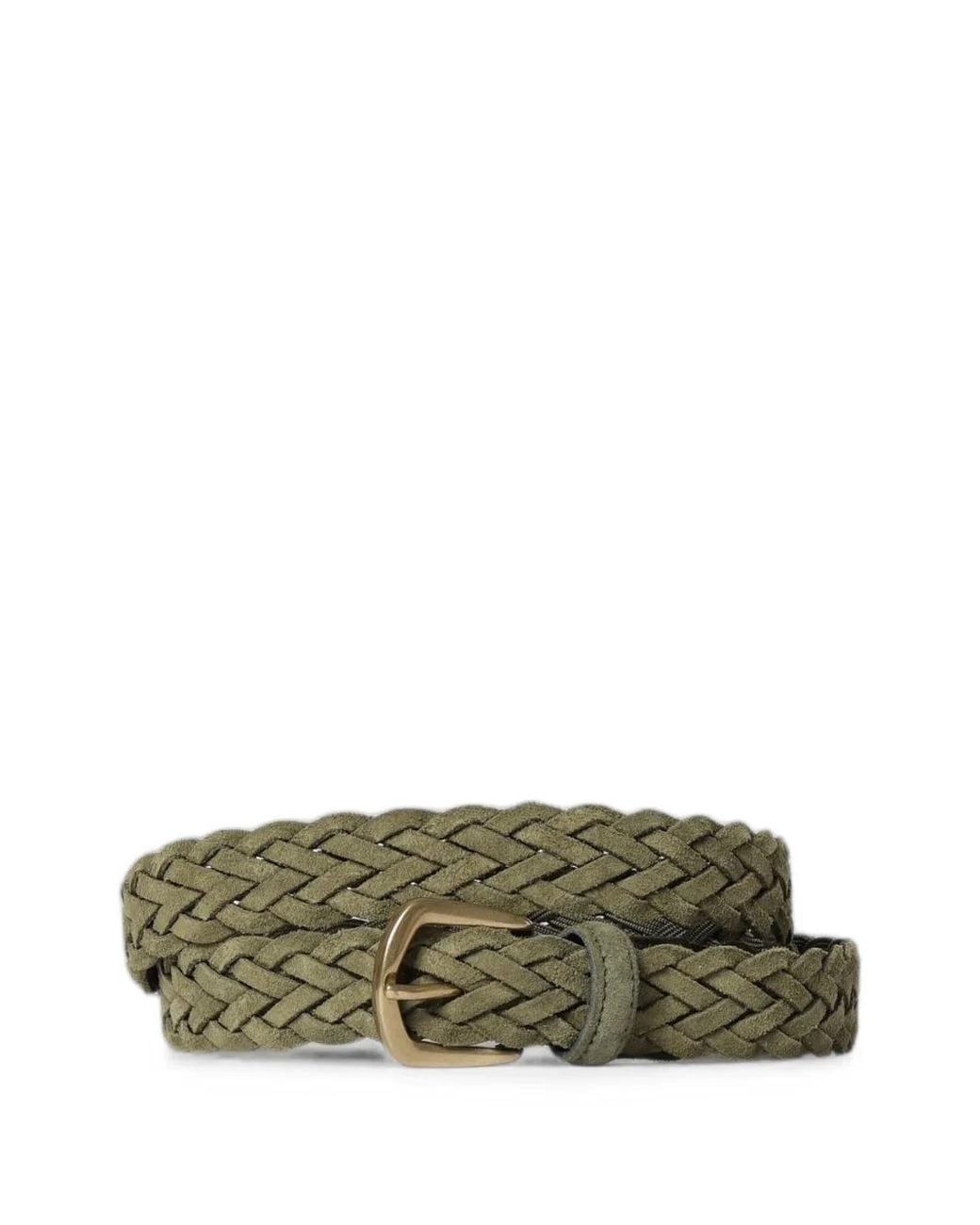 Brooksfield Green Braided Belt for men