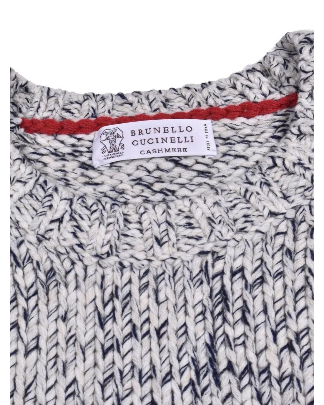Brunello Cucinelli Gray Cable-Knit Sweater for men