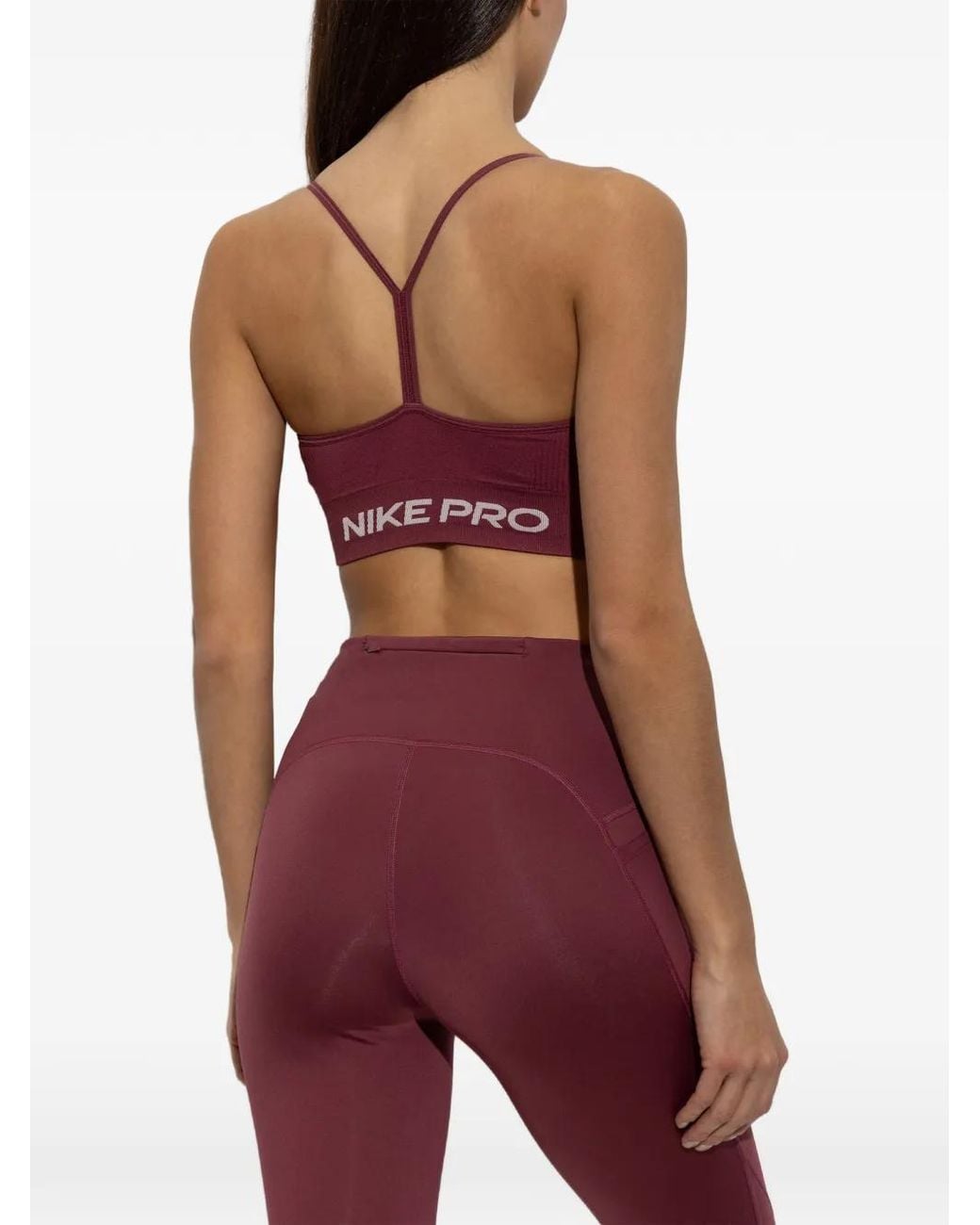 Nike Purple Pro Seamless Light-Support Padded Sports Bra