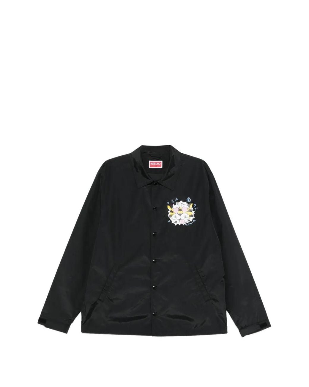 KENZO Black Buttoned Shirt Jacket for men