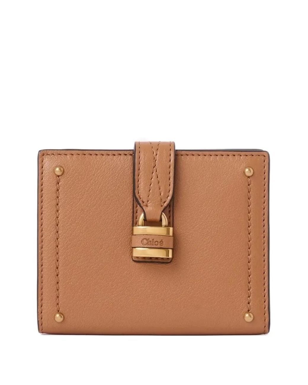 Chloé Brown Padlock-Detail Leather Wallet