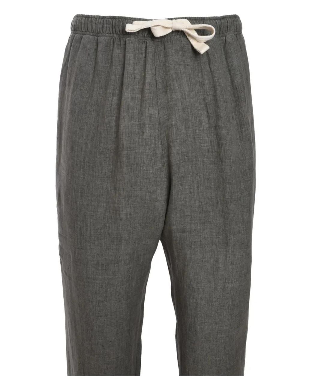 Palm Angels Gray Drawstring-Waist Trousers for men