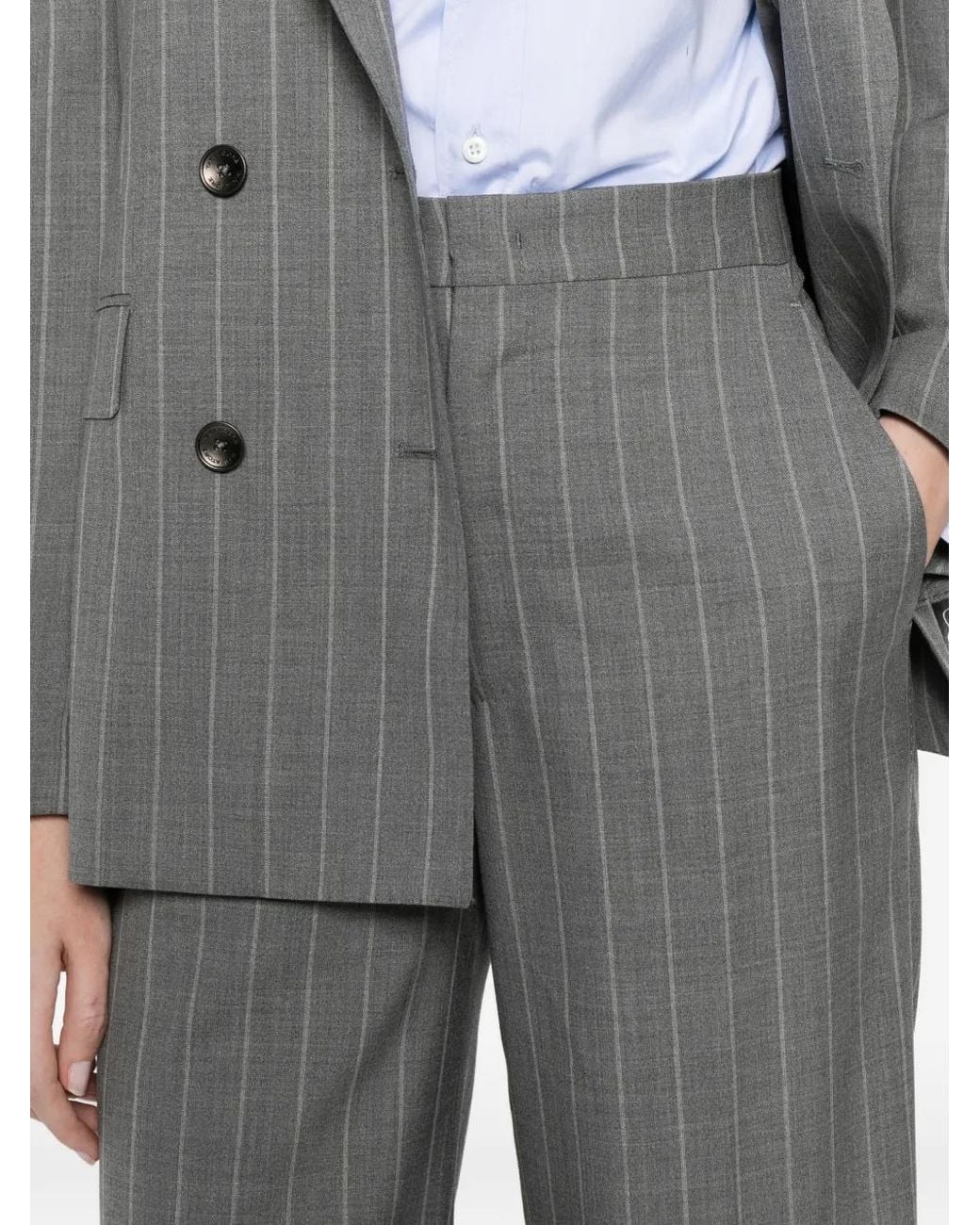 Tagliatore Gray Pinstripe Double-Breasted Suit
