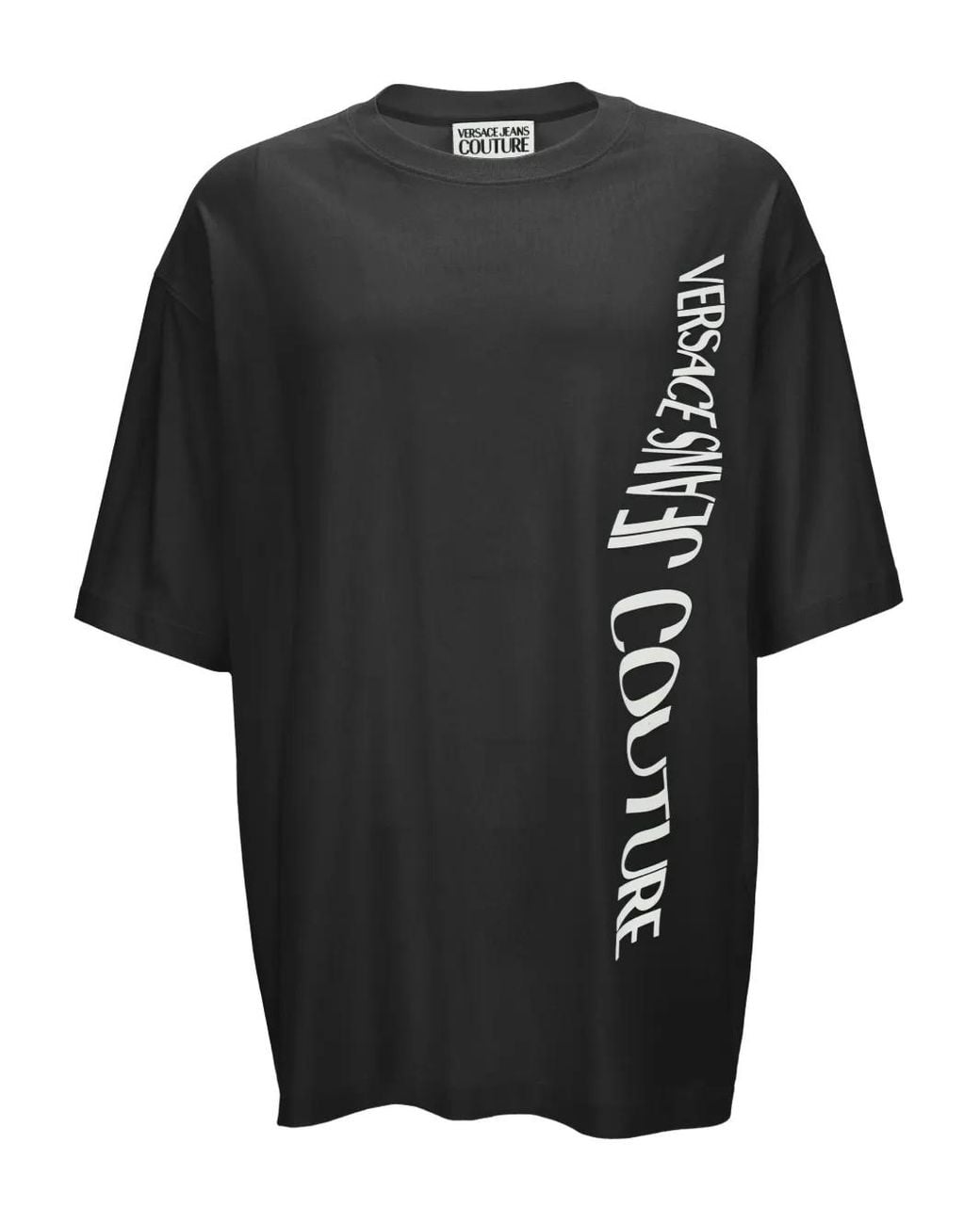 Versace Jeans Couture Black Logo-Plaque Short-Sleeves T-Shirt for men