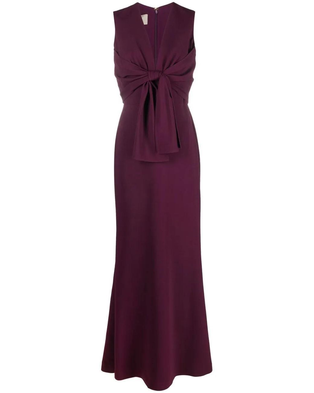 Elie Saab Purple V-Neck Sleeveless Dress