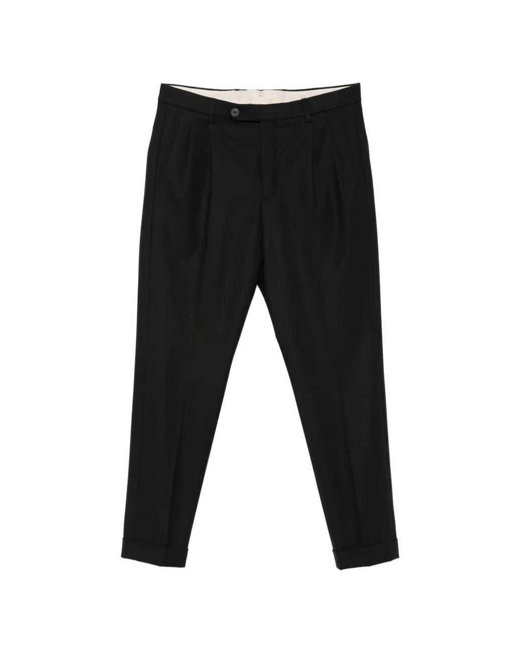 GTA Black Pantalon En Laine Luca À Design Plissé for men