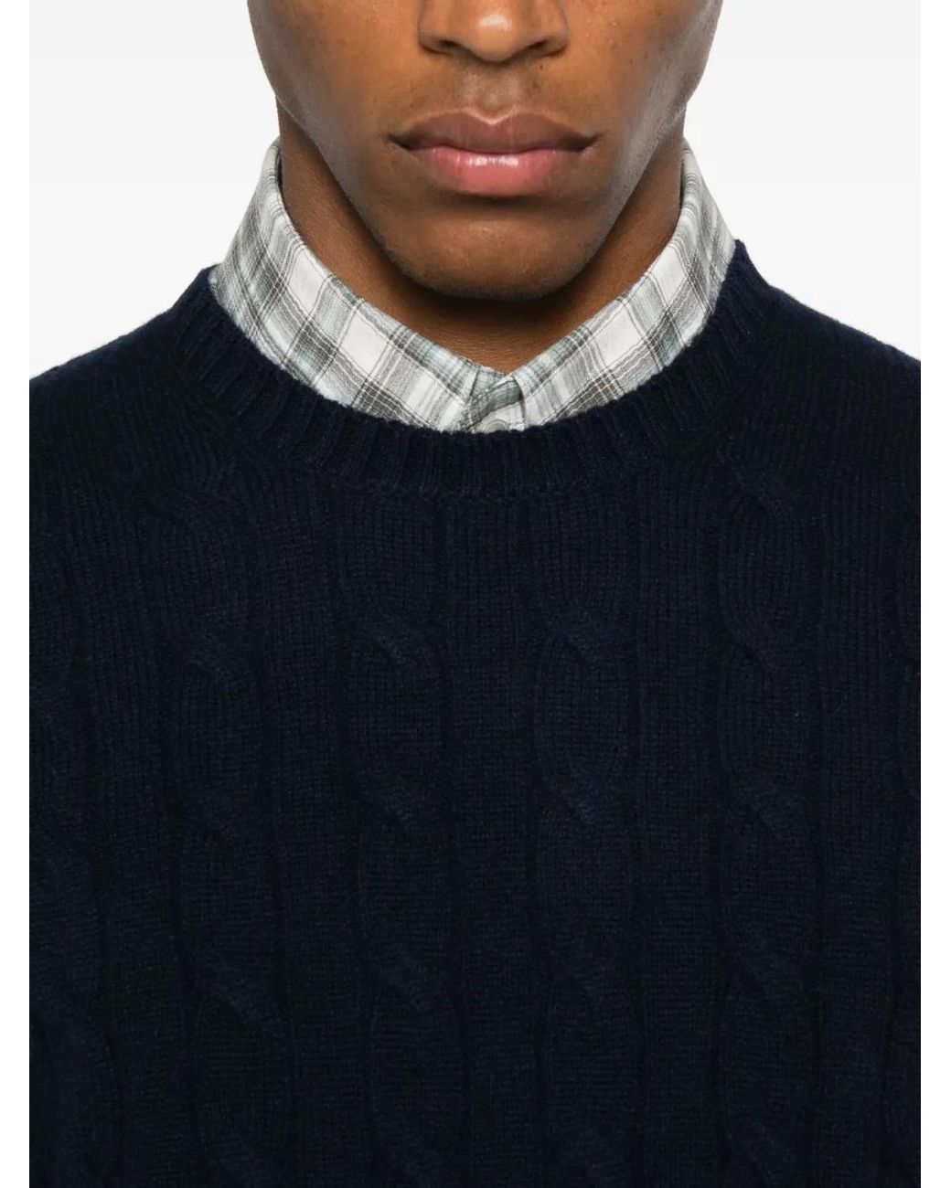 Mc2 Saint Barth Blue Braid Wool Sweater for men