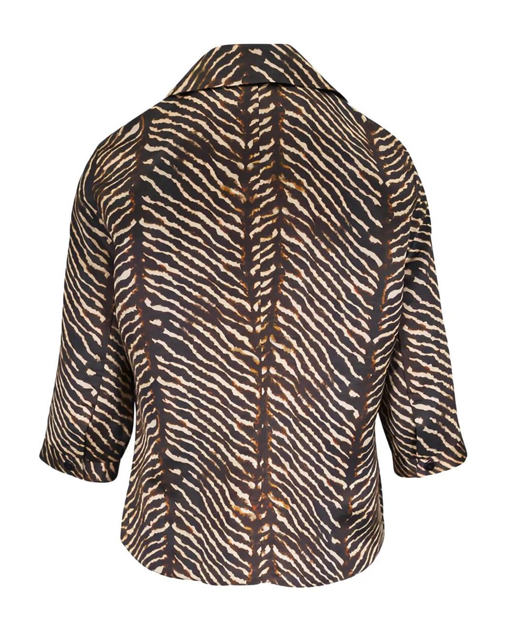 Peter Cohen Brown Zebra-Print Blouse