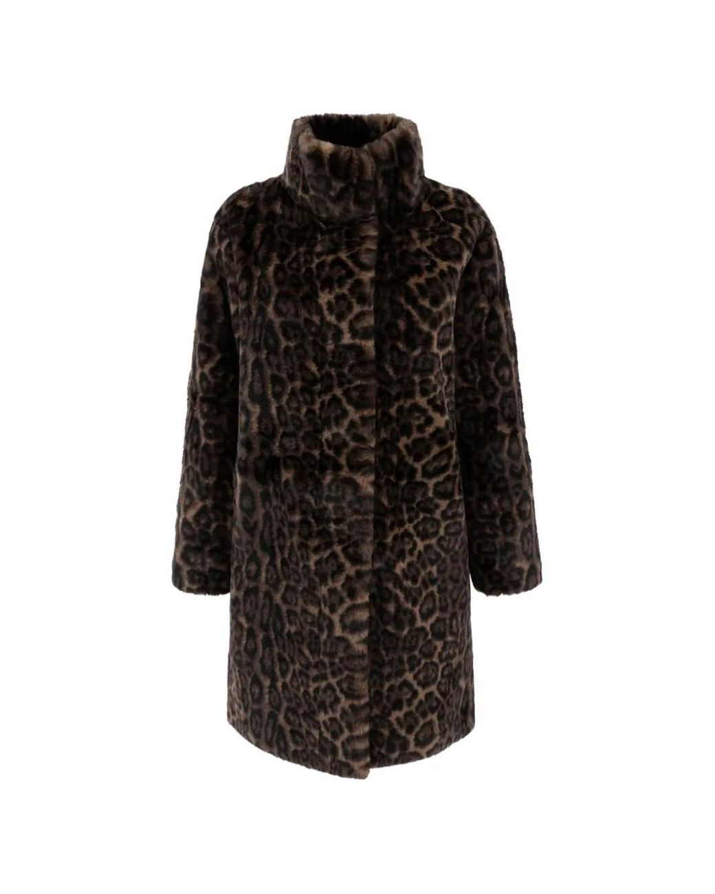 Apparis Black Blair Leopard-Print Faux-Fur Coat
