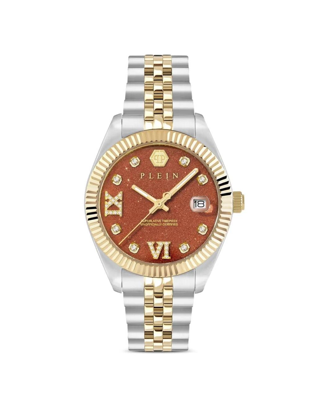 Philipp Plein White Date Superlative 34Mm Watch