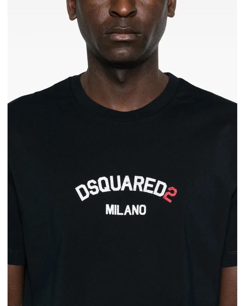 DSquared² Black Logo-Print T-Shirt for men