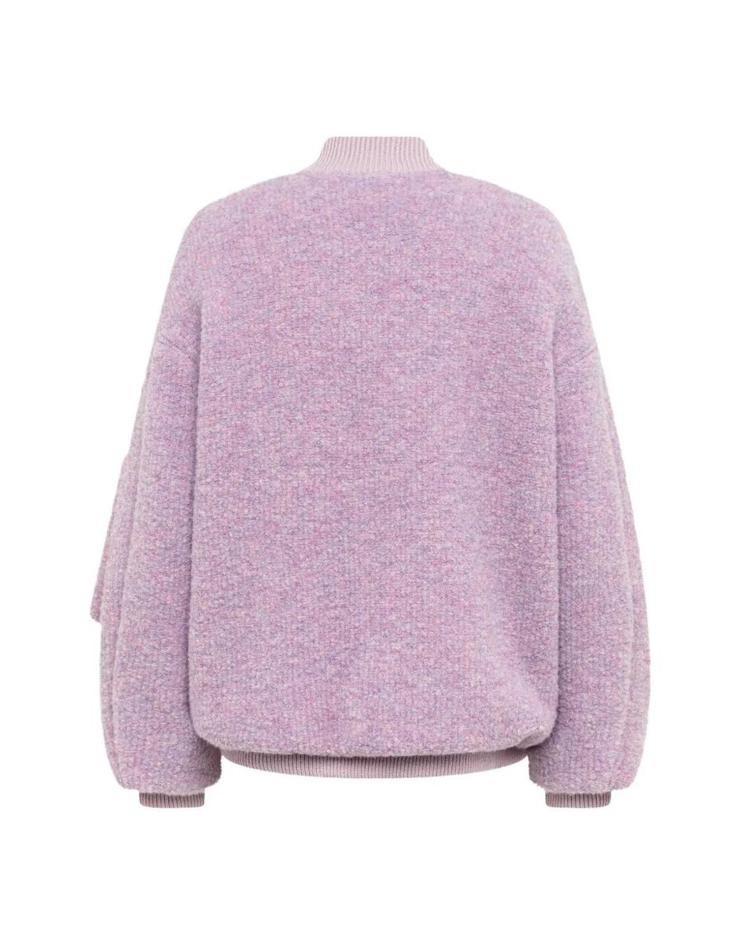 Laneus Purple Knit Zip-Up Bomber Jacket
