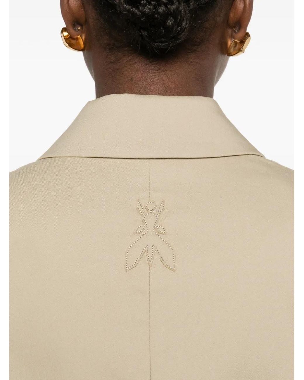 Patrizia Pepe Natural Cropped Buttoned Blazer