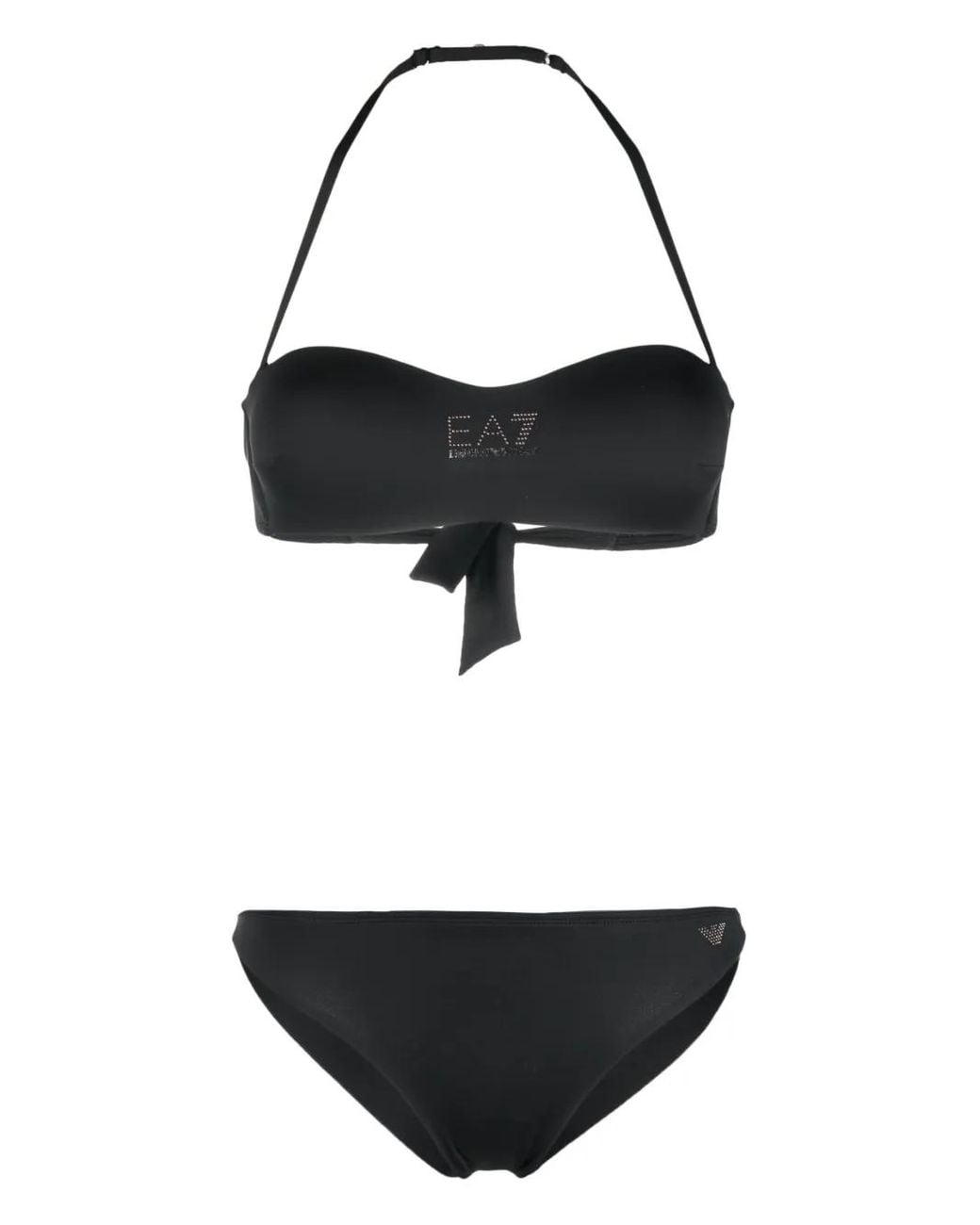 EA7 Bikini Verfraaid Met Logo in het Black