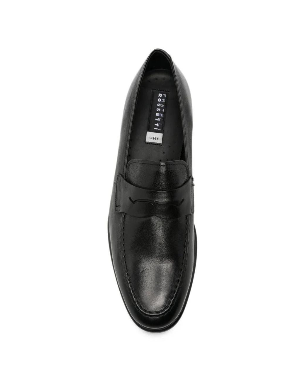 Fratelli Rossetti Black Leather Penny Loafers for men
