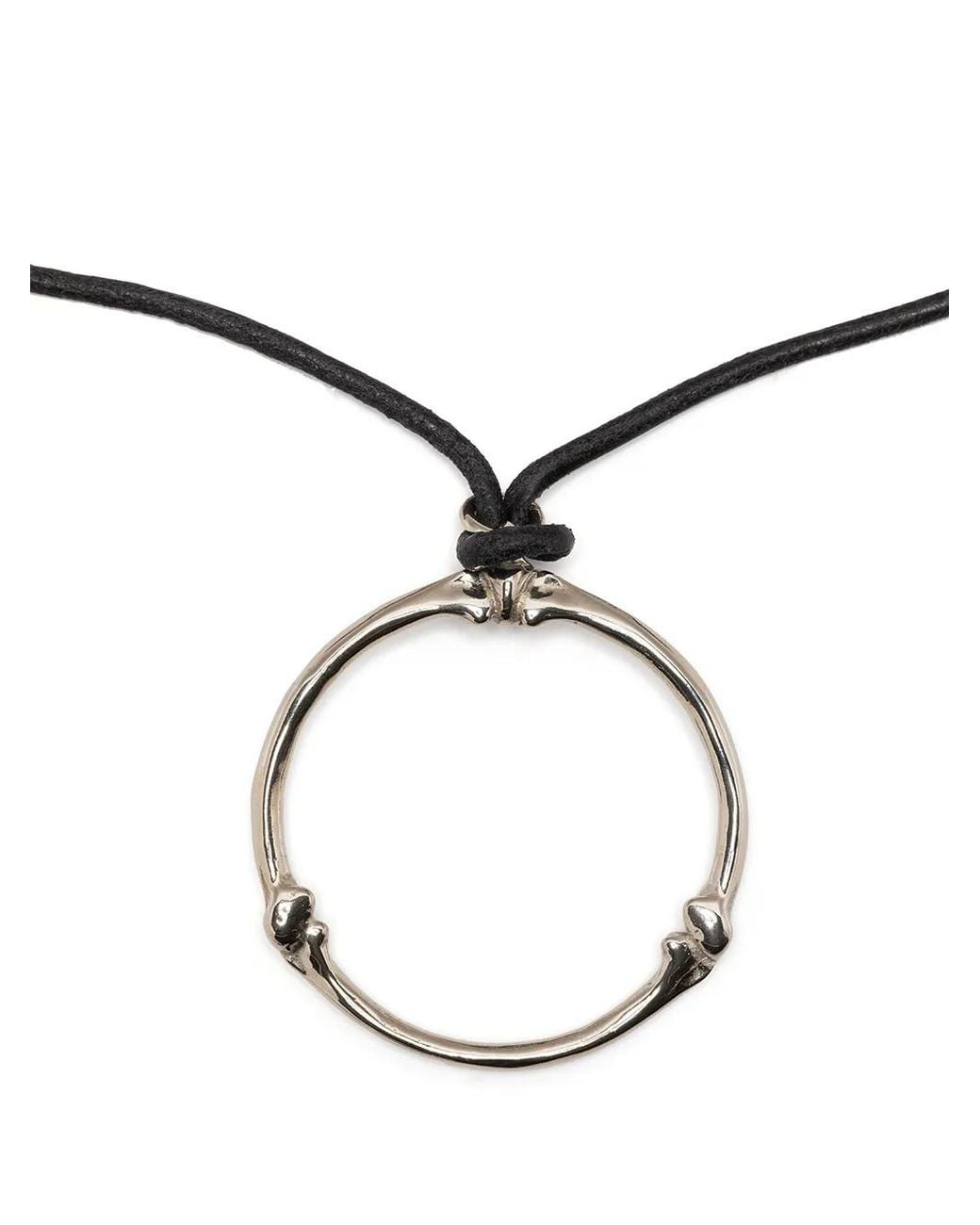 TAKAHIROMIYASHITA The Soloist Metallic Circular-Pendant Rope-Detail Necklace