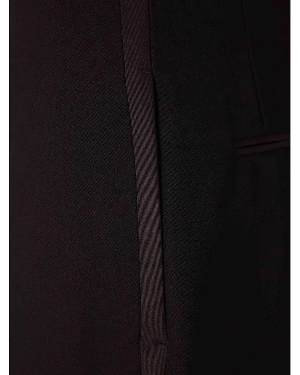 Tom Ford Black Satin-Trim Wool Trousers