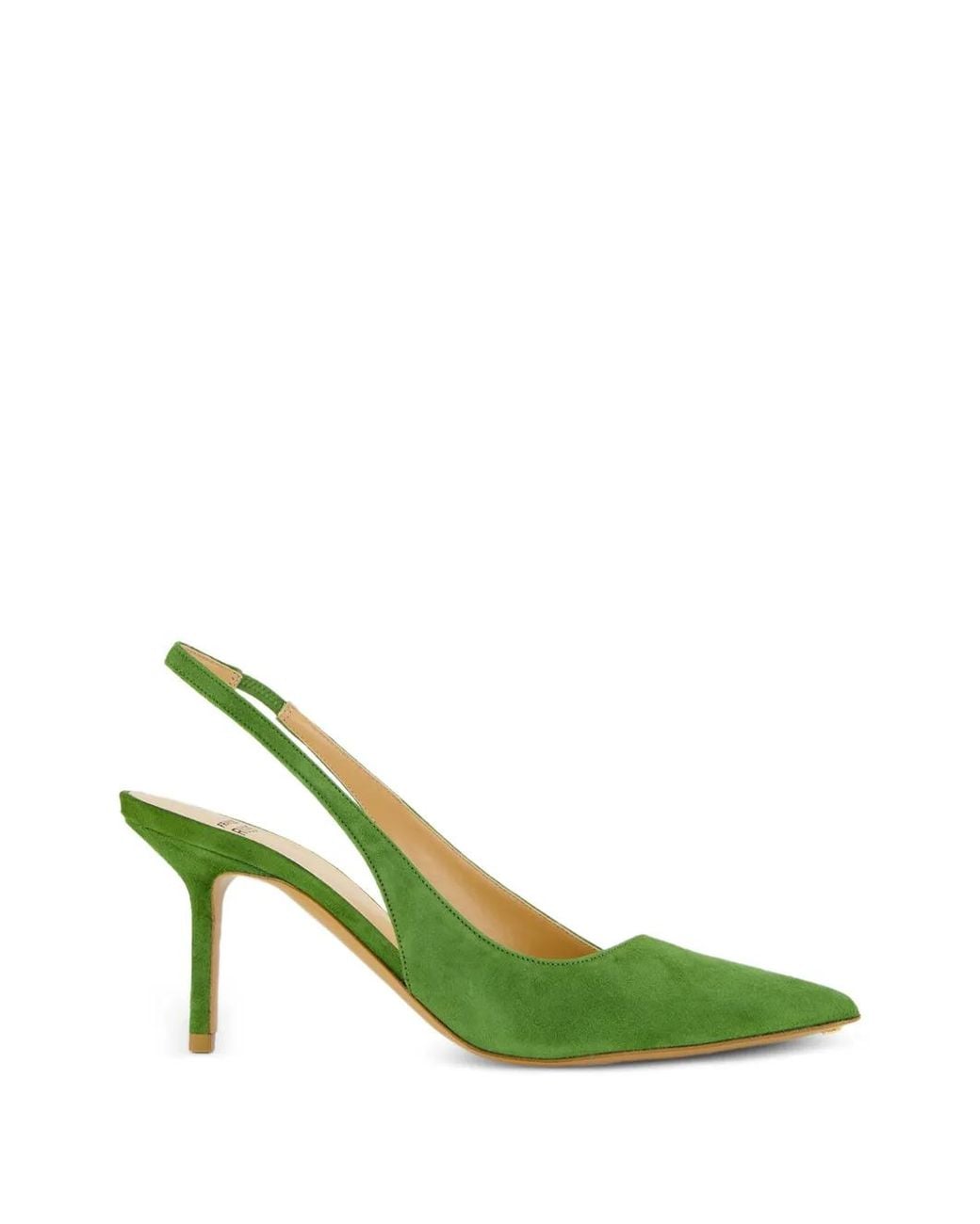 Francesco Russo Green Suede Slingback Pumps