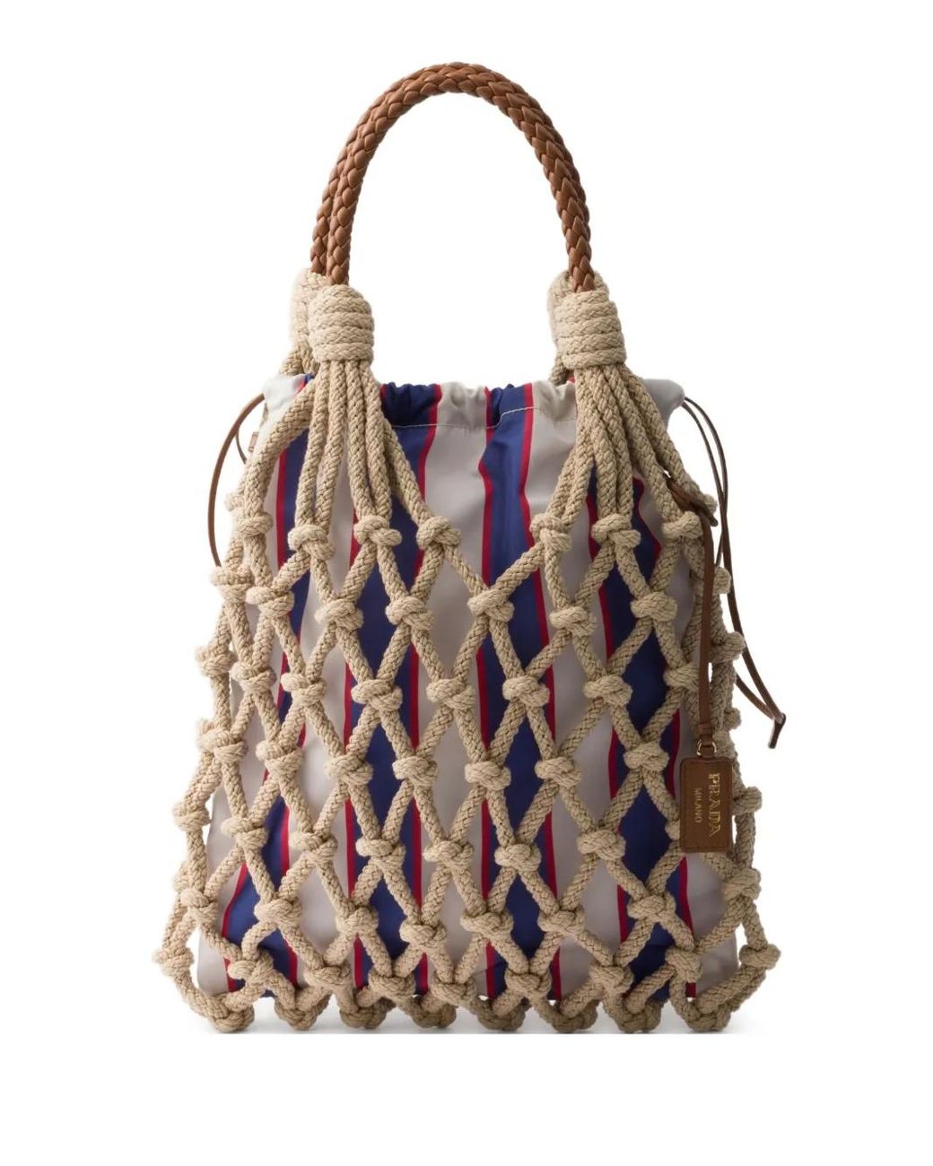 PRADA＊Cotton cord macrame tote bag マクラメ バッグ＊送料込 海の生活から着想を得た PRADA のコットンコードマクラメバッグ