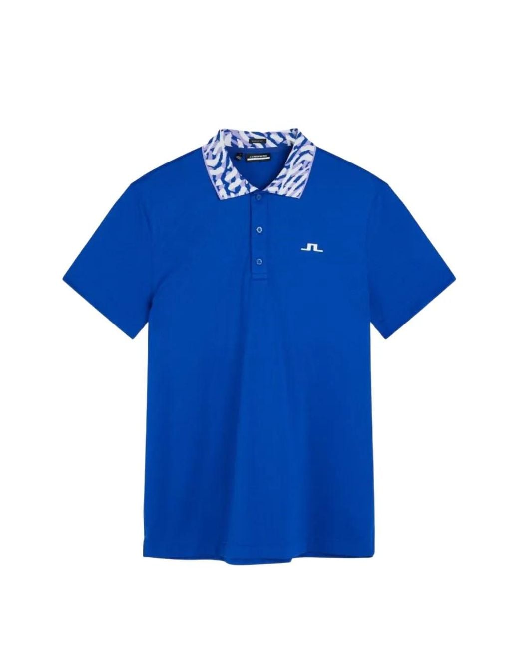 J.Lindeberg Blue Abstract-Print Collar Polo Shirt for men
