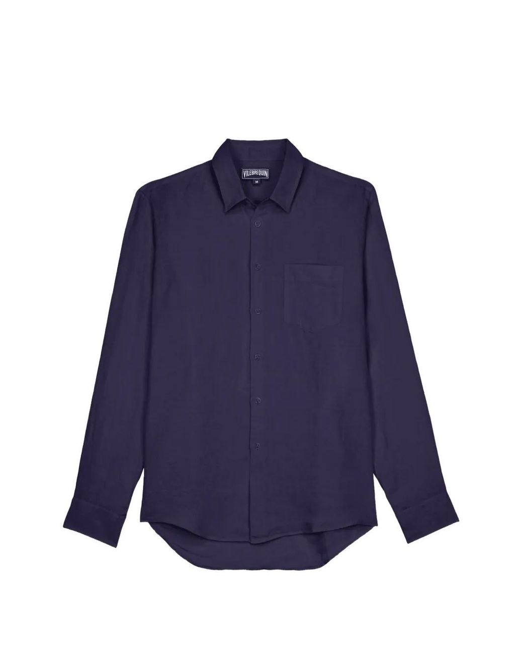 Vilebrequin Blue Plain Linen Shirt for men