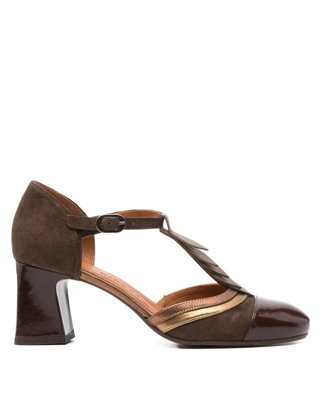 Chie Mihara Brown 65Mm T-Bar Block-Heel Pumps
