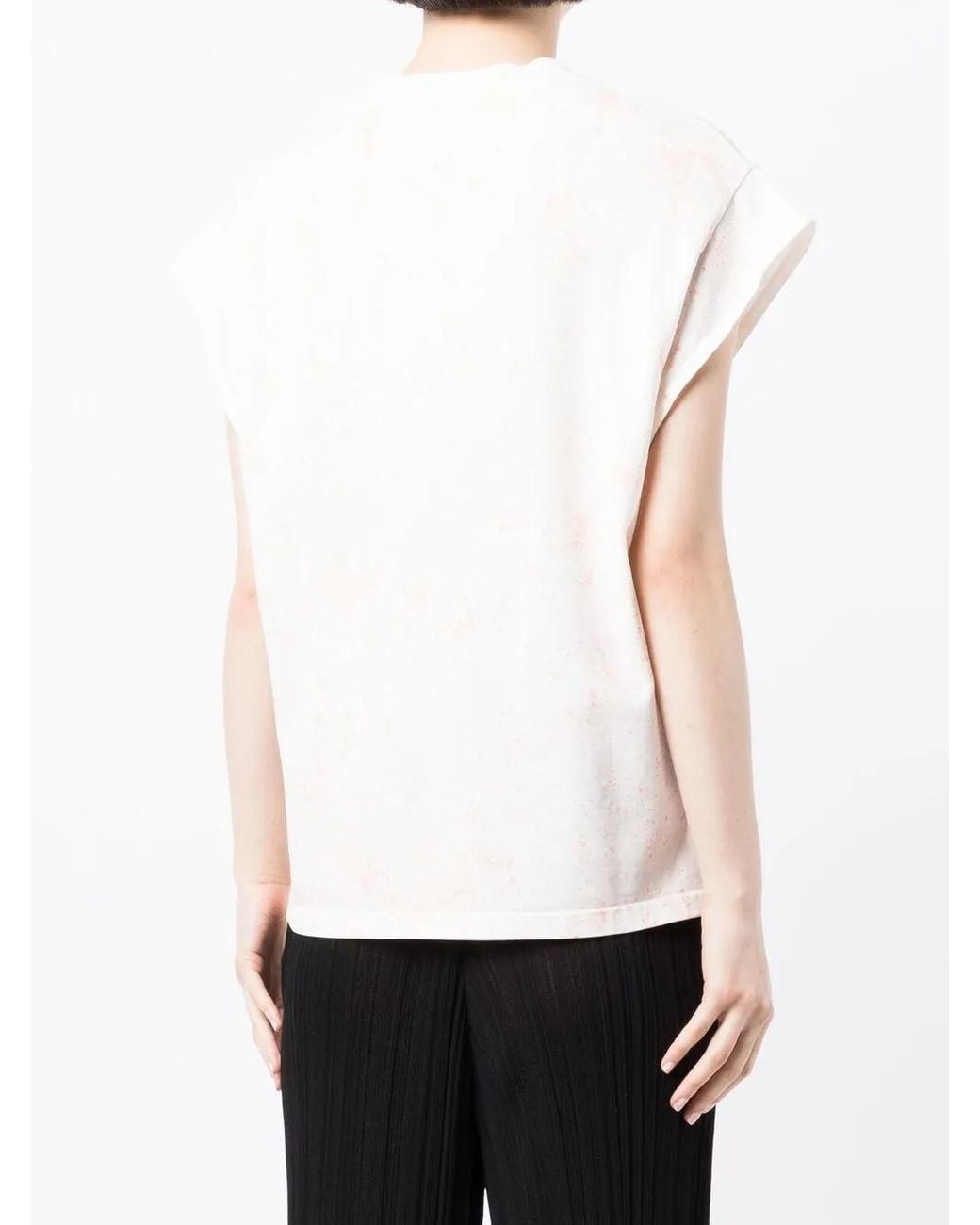 Stella McCartney White Graphic-Print Cap-Sleeved T-Shirt