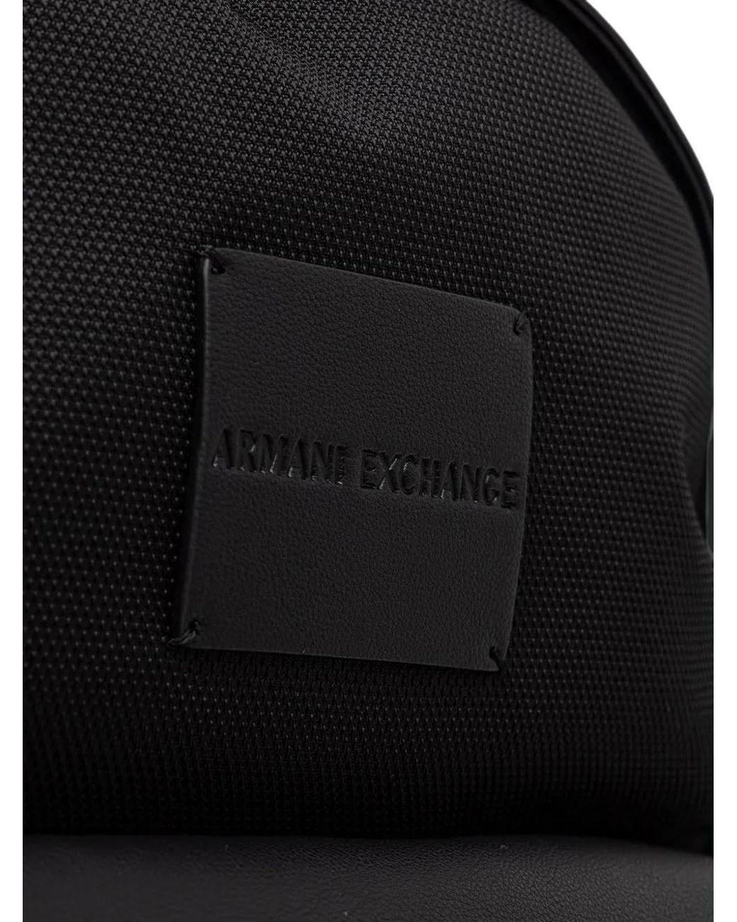 ARMANI EXCHANGE Black Logo-Patch Panelled Backpack for men