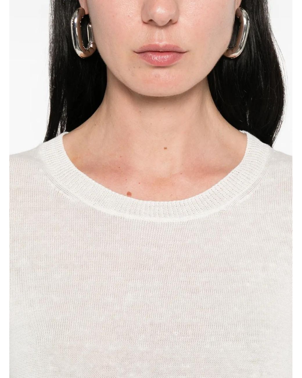 Weekend by Maxmara White Wkdpancone Crew Neck Short-Sleeve Top