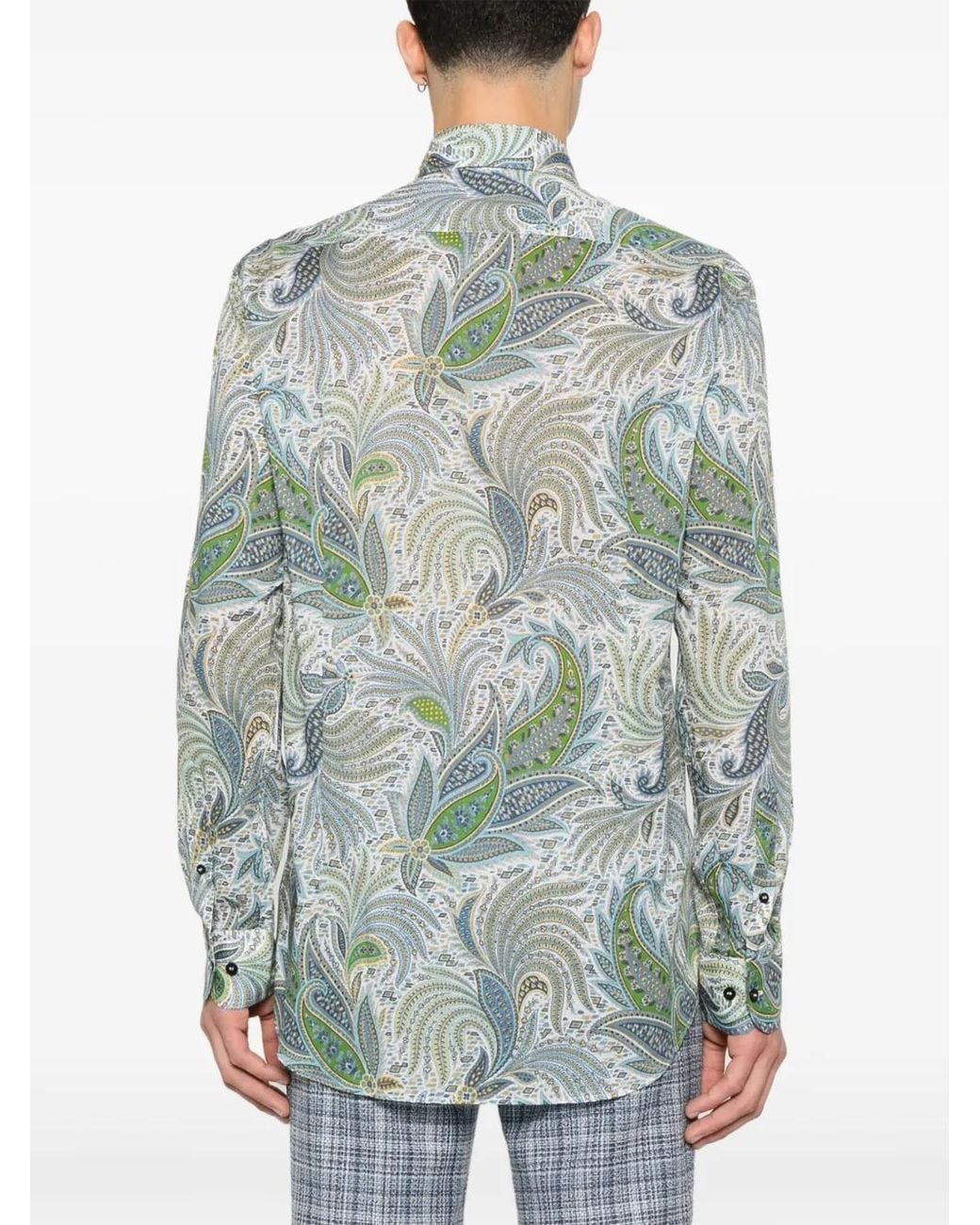 Etro Blue Paisley-Print Shirt for men