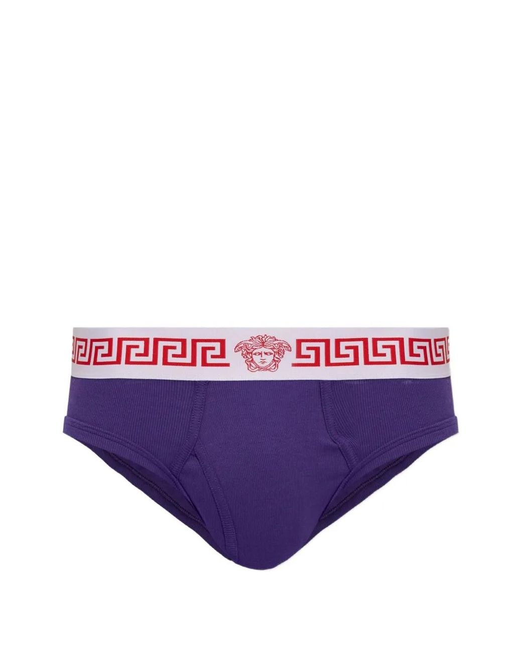 Versace Purple Ribbed Cotton-Jersey Briefs for men