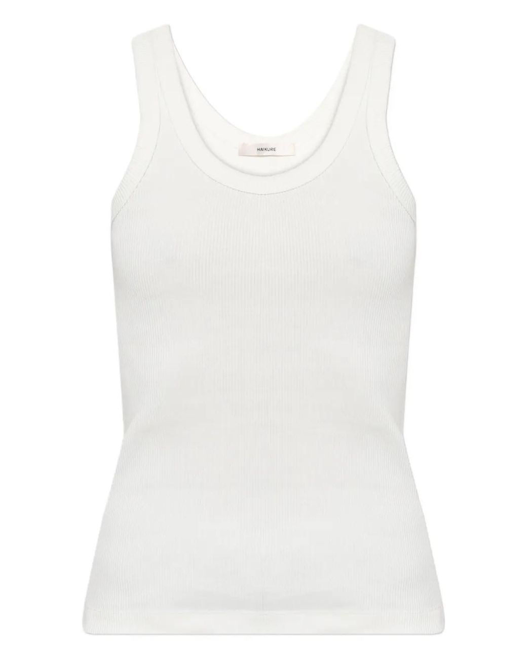 Haikure White Ribbed Tank Top