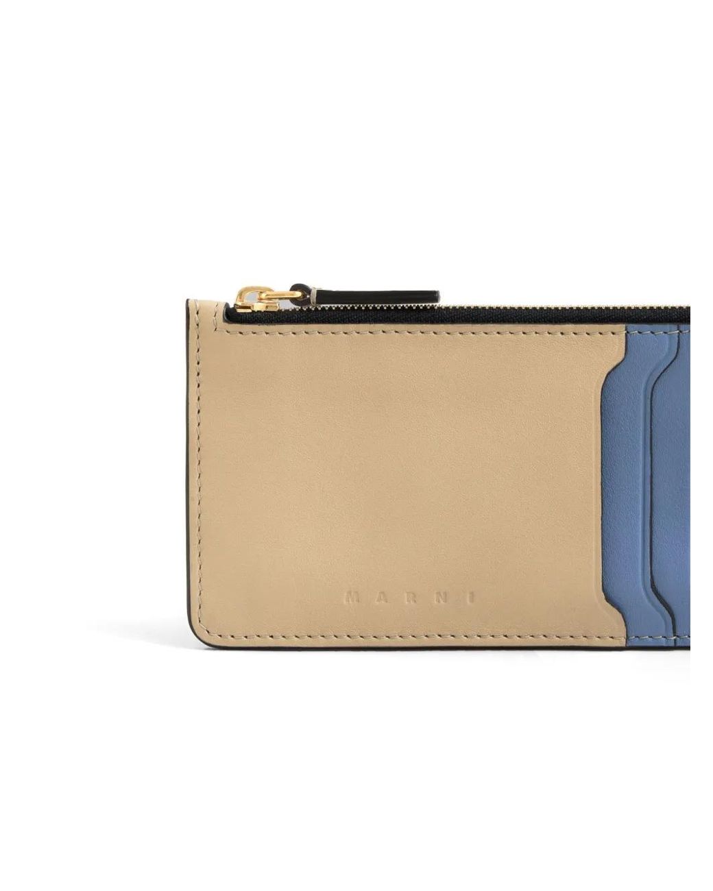 Marni Blue Embossed-Logo Cardholder
