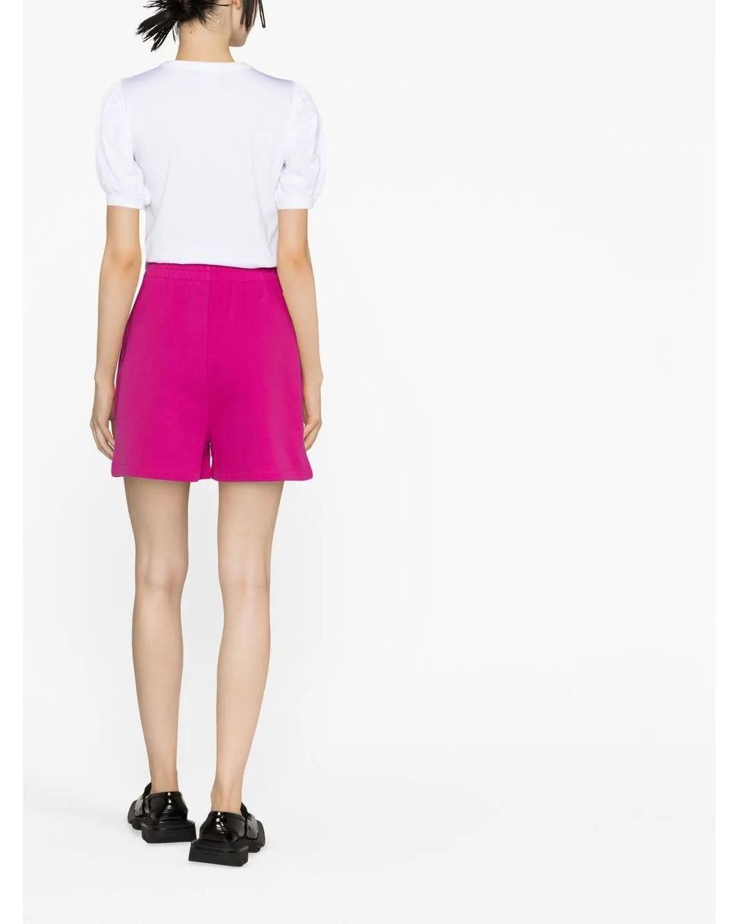 Moschino Pink Logo-Print Track Shorts