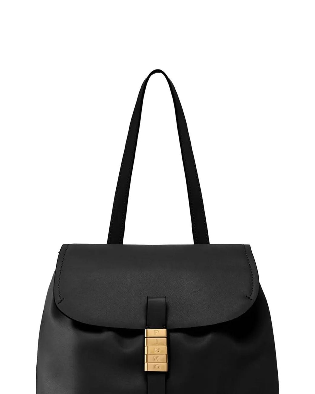 Pinko Black Medium Saddle Leather Backpack