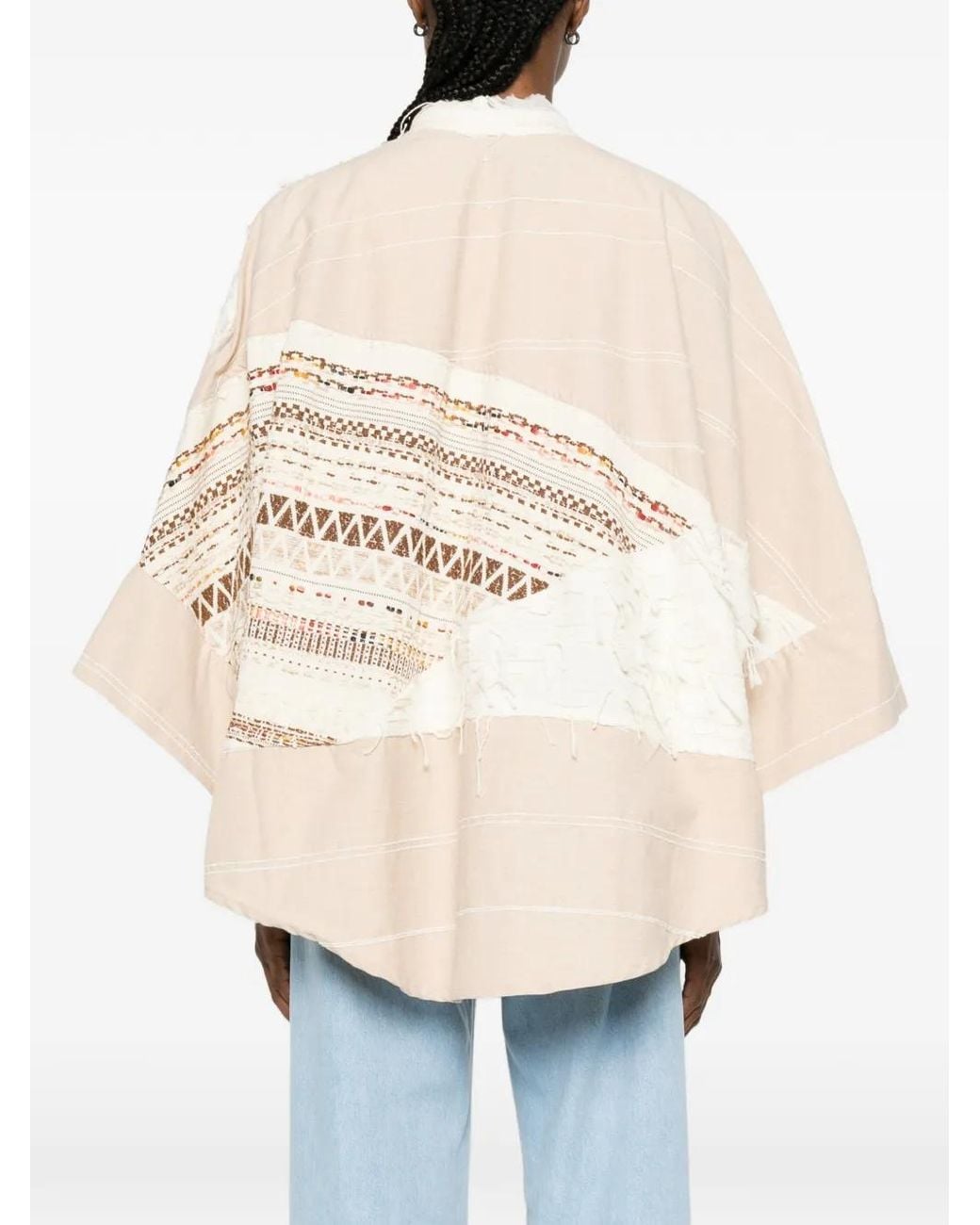 Bye White Geometric-Pattern Jacket