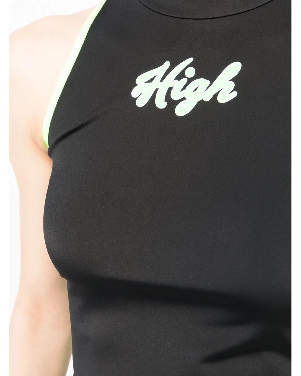Natasha Zinko Black Slogan-Print Open-Back Vest