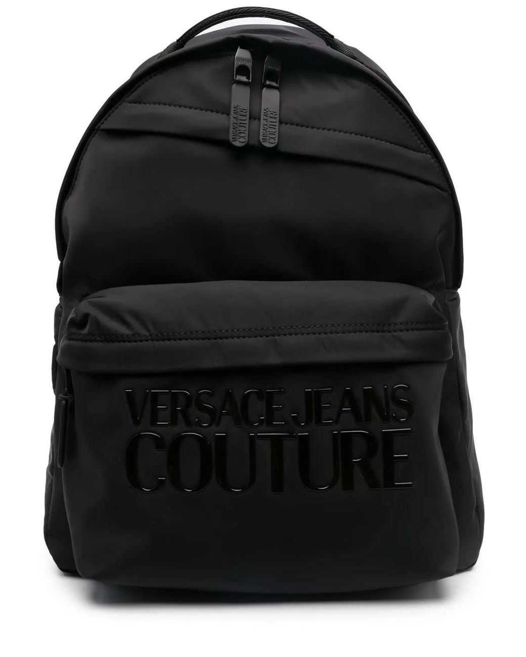 Versace Jeans Couture Black Logo-lettering Backpack for men