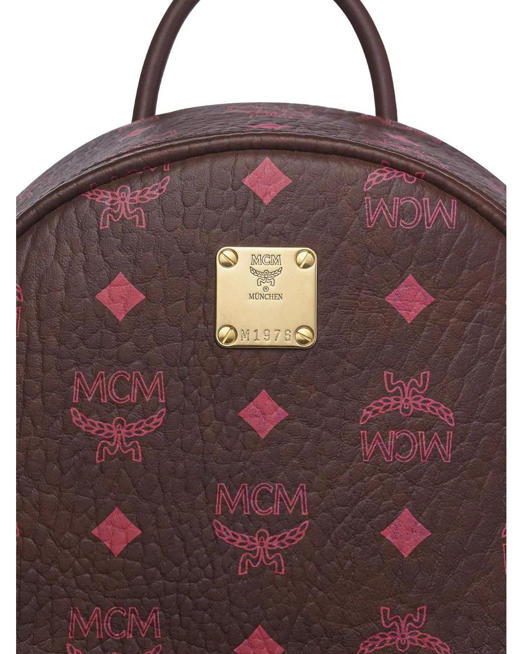 MCM Red Stark Visetos Backpack for men