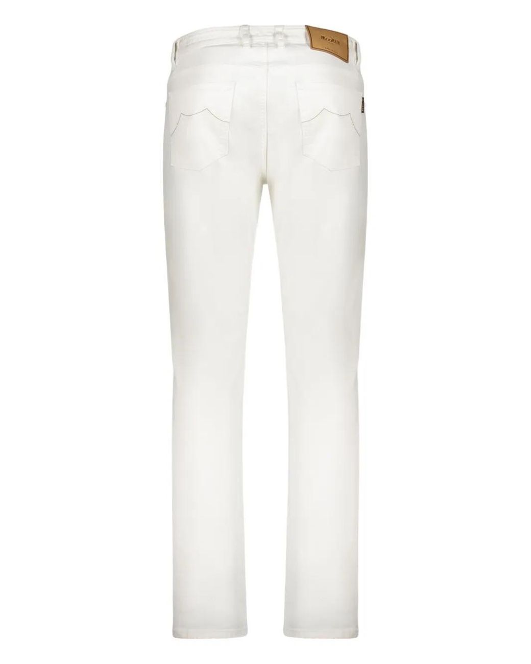 Moorer White Five-Pocket Jeans for men