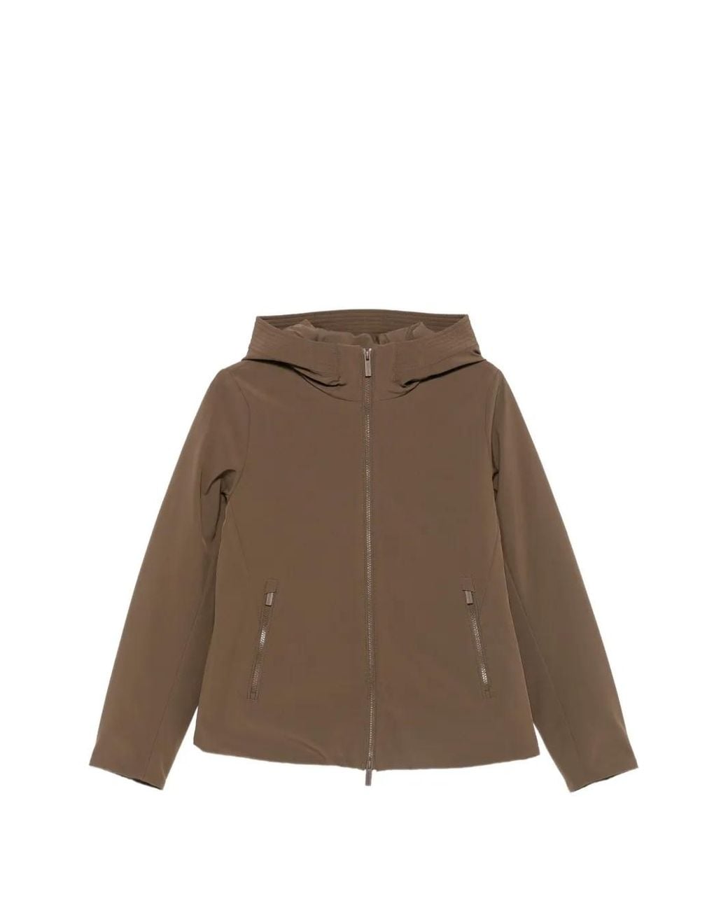 Woolrich Brown Hooded Zip-Up Jacket