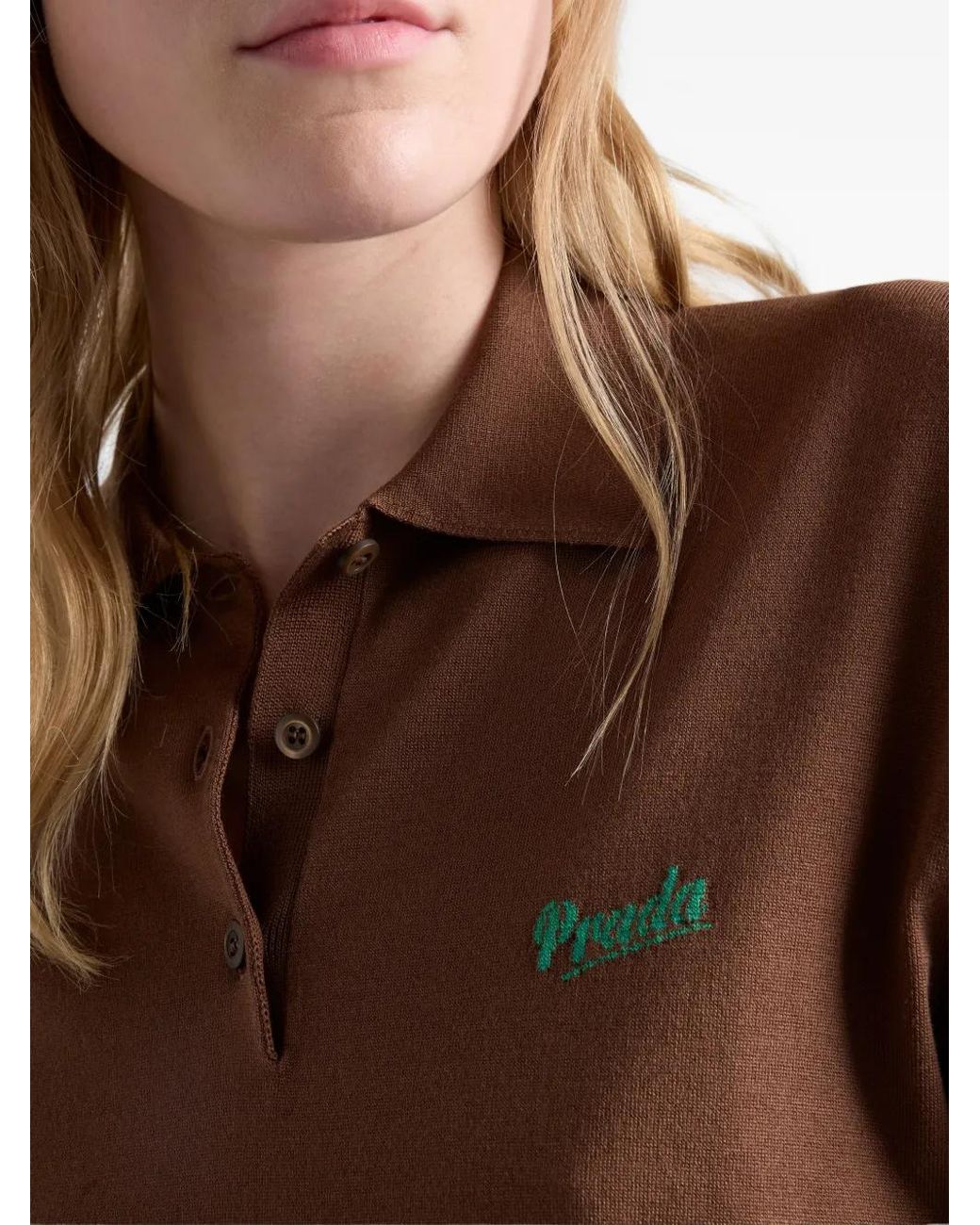 Prada Brown Silk Polo Shirt