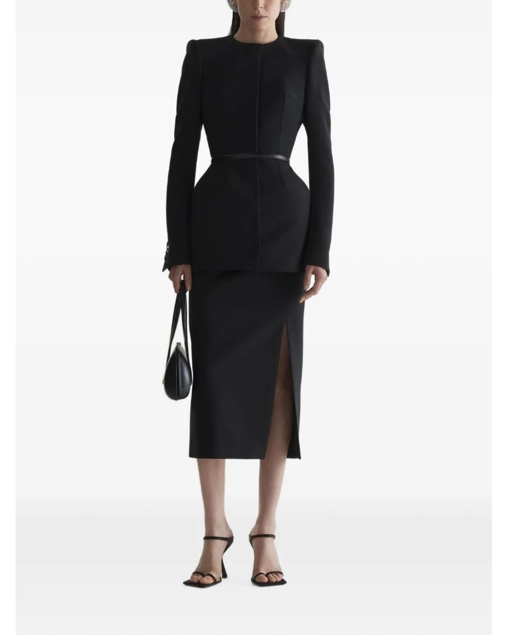 Mugler Black Collarless Hourglass Jacket