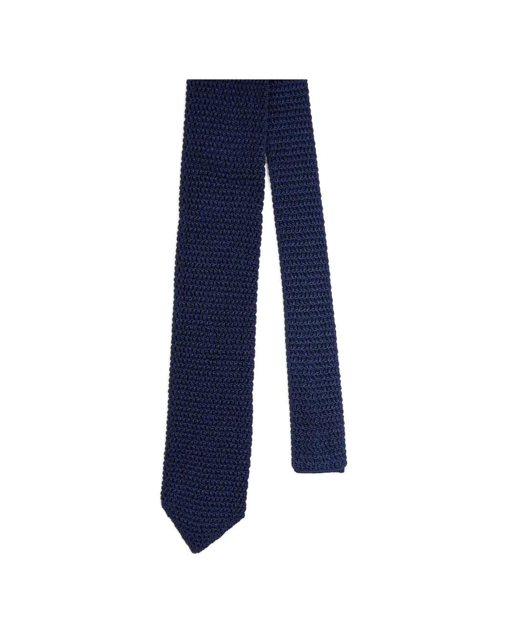 Tom Ford Blue Knit-Construction Tie for men