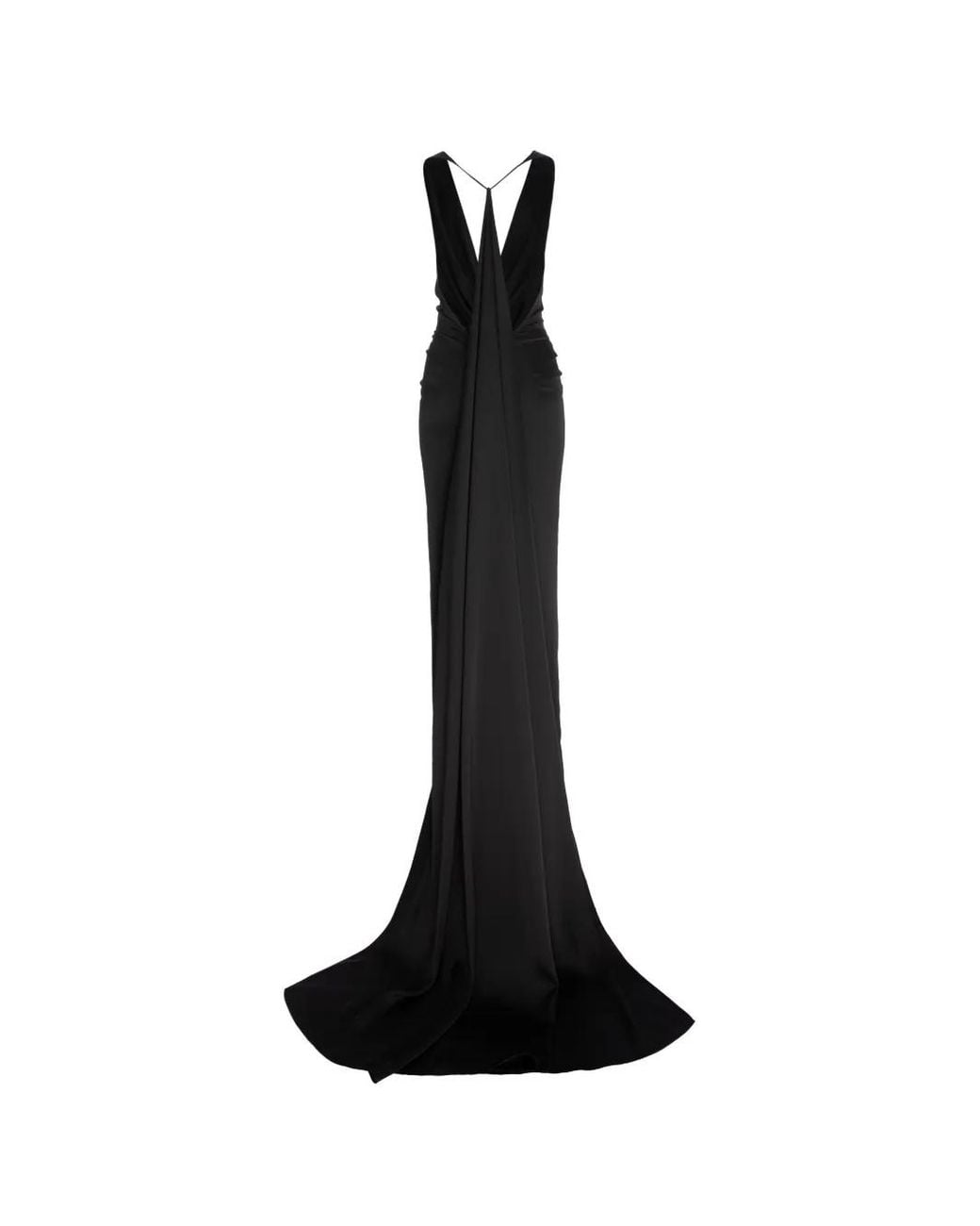 V:PM ATELIER Black Kennedy Embellished Gathered Gown