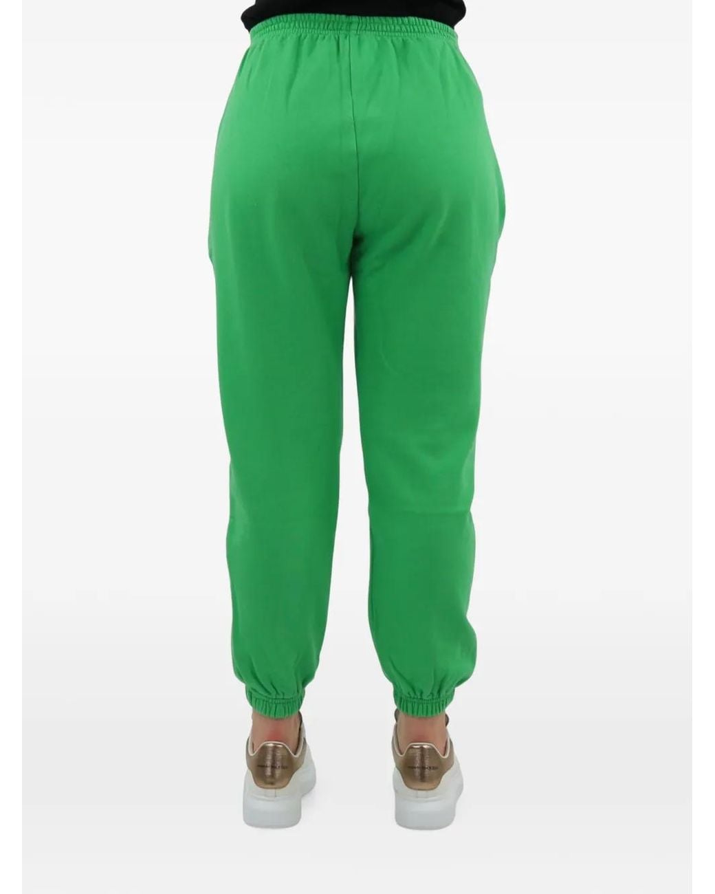 Follovers Green Logo-Embroidered Elasticated-Cuff Track Pants