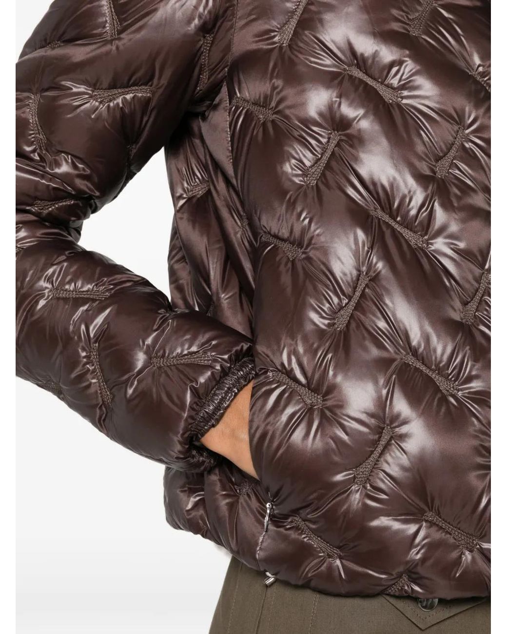 Herno Brown Quilted Short Down Jacket