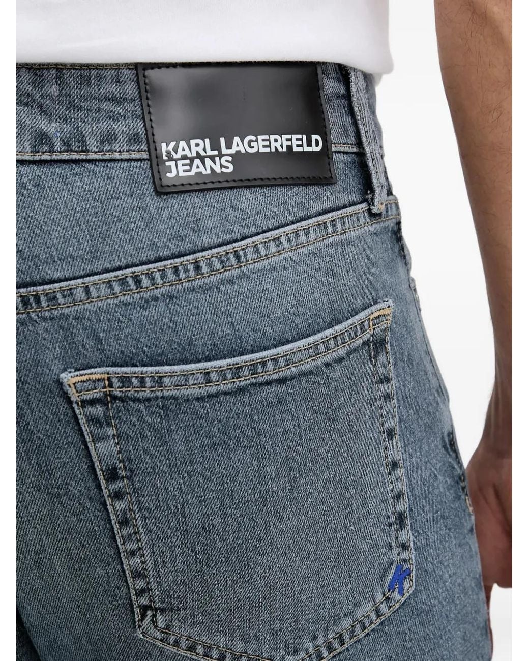 Karl Lagerfeld Blue Jean À Patch Logo for men