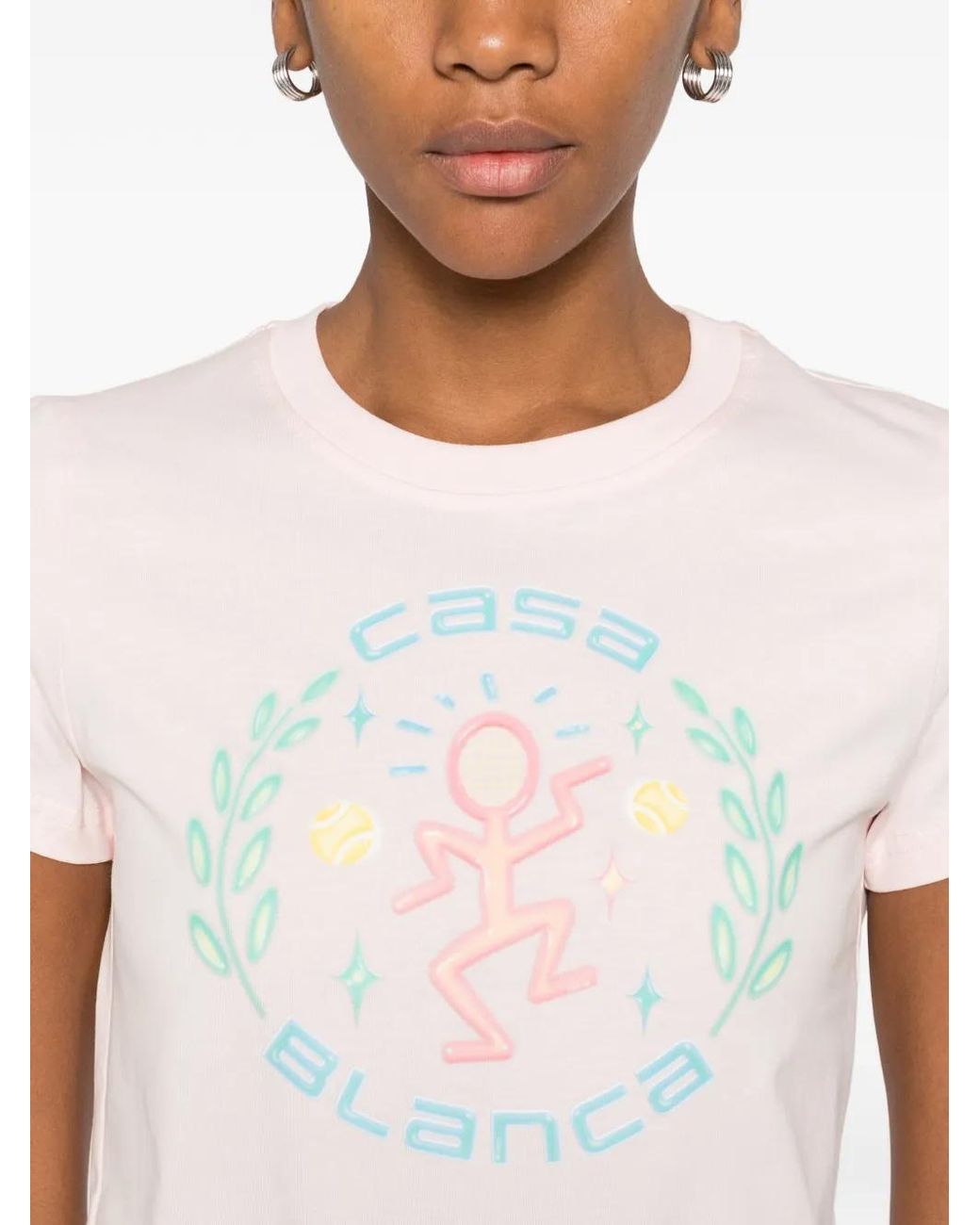 Casablanca Pink Dance Joy Fitted T-Shirt