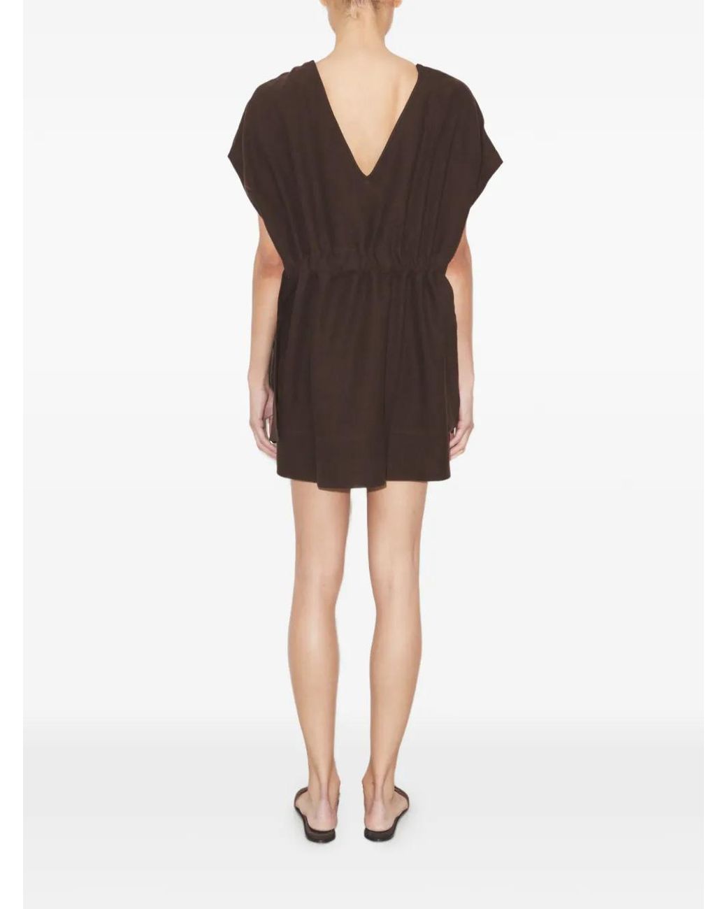 Tory Burch Brown Belted Linen Dress